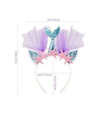 Frcolor Glitter Mermaid Headband - Blue Tail Princess Hairband for Girls | Party Favors & Accessories - Buy Online on GoSupps.com