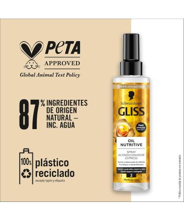  Gliss Gliss - Express leave-in two-phase conditioner for very dry brittle or brittle hair - Oil Nutritive - 6 units of 200 ml (1200 ml) - Nutrition range - Buy Online on GoSupps.com