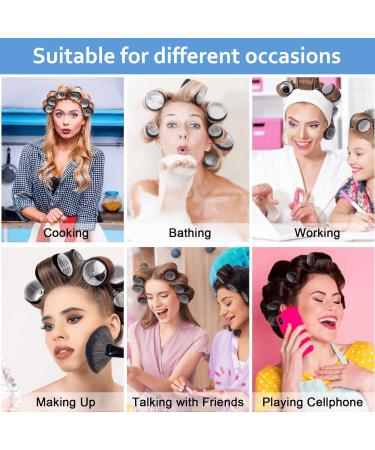 Mabufun 46 PCS Hair Rollers With Clips For Long Hair Curlers Velcro Rollers Jumbo Hair Rollers Self Grip Hair Roller Set 22 Stainless Steel Clips And A Storage Bag - Buy Online on GoSupps.com