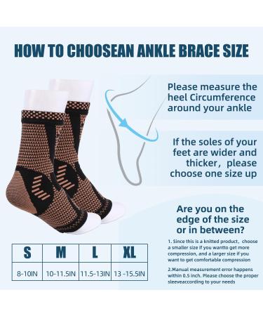 Shop Copper Ankle Brace Support for Men & Women - Compression Sleeve for Plantar Fasciitis Achilles Tendonitis & Sprained Ankle Pain Relief (Large - Buy Online on GoSupps.com