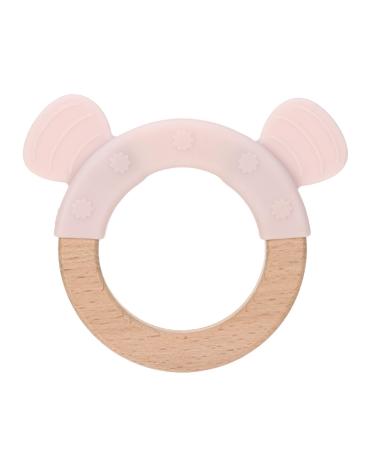 Casual baby gripping ring bite ring wood silicone silicone tested to touch.