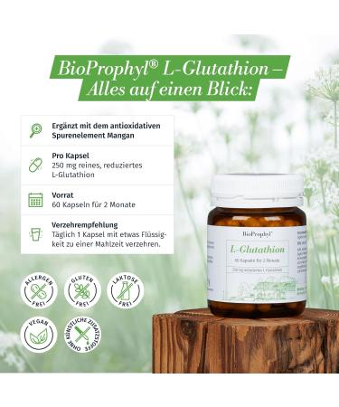 Buy BioProphyl L-Glutathione G-SH 250mg - Pure Reduced L-Glutathione with Manganese - 60 Vegetarian Capsules - International Shipping Available - Buy Online on GoSupps.com