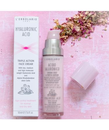 L'Erbolario Hyaluronic Acid Triple Action Face Cream - Hydrating Moisturizer for Normal to Dry Skin - Fast Absorbing & Non-Greasy - 1.6 Oz | Radiant Skin Solution - Buy Online on GoSupps.com