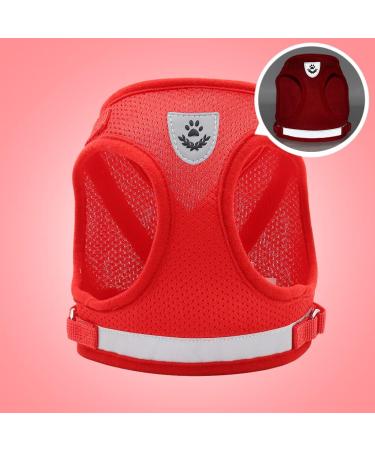 Meioro Adjustable Dog Harness with Leash Soft Padded Vest for Small & Medium Pets Reflective Black with Red Accent (M: 35-40cm) - Buy Online on GoSupps.com
