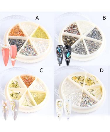 In Wheel Nail Art Decoation Pearl Chameleon Stone Nail Stud Nail Rhinestone Mixed Design 3D(B) - Buy Online on GoSupps.com