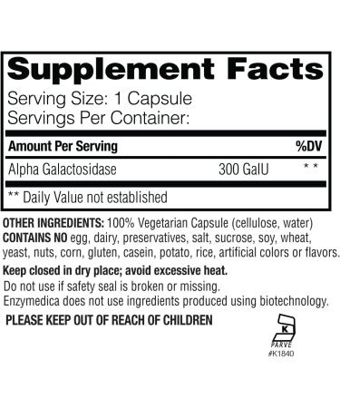 Enzymedica BeanAssist Digestive Support 30 Capsules Vegan Gluten Free Soy Free - Buy Online on GoSupps.com