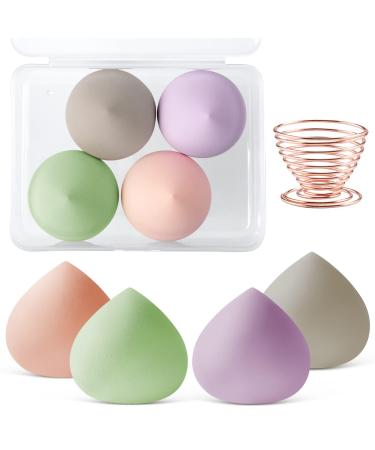 AUAUY Makeup Sponges Blender Set 4 Pcs Professional Beauty Sponge Foundation Blending Blender with 1 Sponge Holder Pink Makeup Sponges for Cream Liquid and Powder 4pcs Peach Type - Buy Online on GoSupps.com