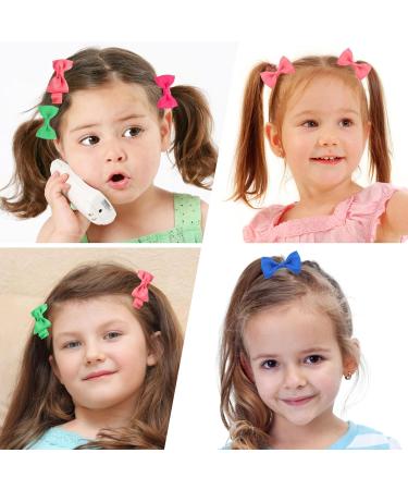 40 pcs Baby Hair Ties & 10 pcs Hair Clips Set for Toddlers - Elastic Hair Bands and Ribbon Bows, Girls Hair Accessories - Buy Online on GoSupps.com