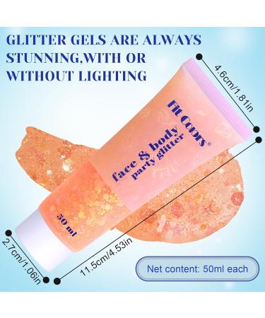 Body Glitter Gel 50ml - Orange Festival Makeup & Cosmetic Accessories | Best Glitter for Parties DIY Nails & Lips - Buy Online on GoSupps.com