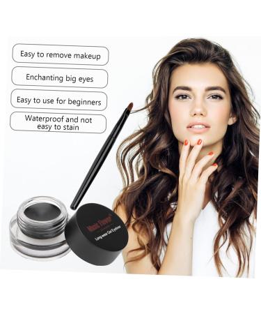 KALLORY 2pcs Black Waterproof Eyeliner Smudge Proof Eyeliner Eye Shadow Cream Eyeshadow Gel Water Proof 1 count (Pack of 1) As Shown - Buy Online on GoSupps.com