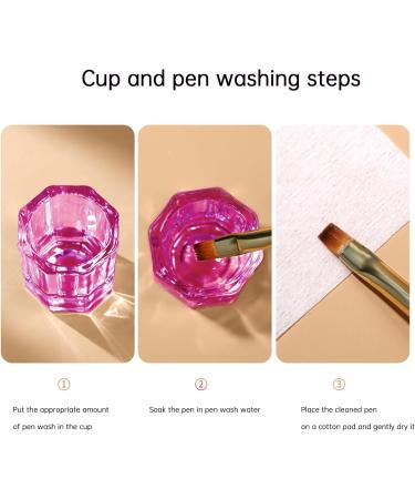 Miaija 2 Pieces Pink Nail Art Glass Crystal Cup Professional Manicure Tint Pot Nail Art Powder Dish Mini Bowl Cups for Nail Art Tools - Buy Online on GoSupps.com