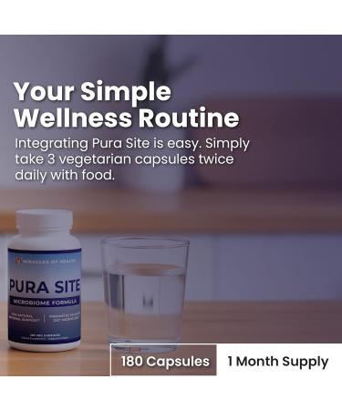 Miracles of Health Pura Site | Intestinal Health Formula | Diatomaceous Earth Black Walnut Hull Wormwood Clove Ginger Turmeric | Natural Herbal Supplement | Digestion & Gut Health | 180 Capsules - Buy Online on GoSupps.com