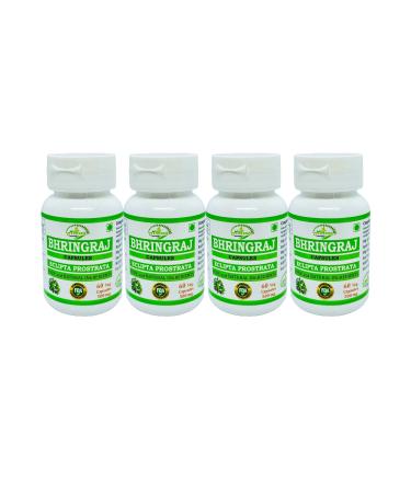 Bhringraj (Eclipta Prostrata) Capsules for Men and Women | Premium Ayurvedic Herbal Supplement | 500 mg. per Serving | 60 Veggie Capsules | Made with Natural Bhringraj Plant (4 x 60 Capsules) 240 Count (Pack of 1)