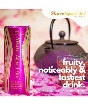 Shareeaqua d'Oro: Fermented Fruit & Vegetable Superfood Drink | 12 x 240ml | Vital Everyday Health | Ideal for Travel & Fasting - Buy Online on GoSupps.com
