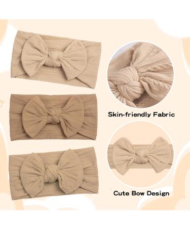 3-Piece Baby Headband Set for Girls | Newborn Turban Hair Bands | Elastic Nylon Children Headgear - Buy Online on GoSupps.com