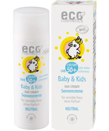 eco cosmetics Baby sun cream SPF50+ neutral waterproof vegan without microplastics natural cosmetics for face and body 1 x 50ml - Buy Online on GoSupps.com