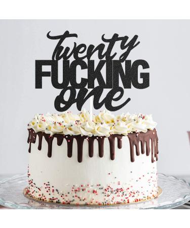 Black Glitter 21st Birthday Cake Toppers - 21 Years Old Party Decorations - Buy Online on GoSupps.com