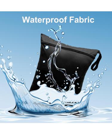 2Pcs Wet Dry Bags Waterproof 11.6x13.8 inch for Cloth Diapers & Laundry - Black - Ideal for Babies, Swimming, Travel, Gym & Beach - Buy Online on GoSupps.com