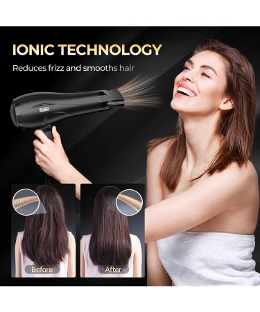 YASHE HD-8009BF Professional Hair Dryer 2400W Salon Ionic Hairdryer with Diffuser and Nozzle Fast Drying with 2 Speed 3 Heat Setting and Cool Button - Buy Online on GoSupps.com