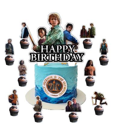 37Pcs Percy Jackson Party Cake&Cupcake Toppers for Birthday Party Supplies Boys' Theme Birthday Party Decoration