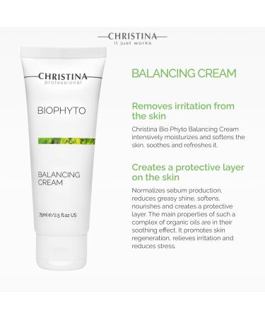Buy CHRISTINA Bio Phyto Balancing Cream - Matte Finish Moisturizer with Green Tea Shea Butter & Calendula Oil for Oily & Combination Skin | 75ml International Shipping Available - Buy Online on GoSupps.com