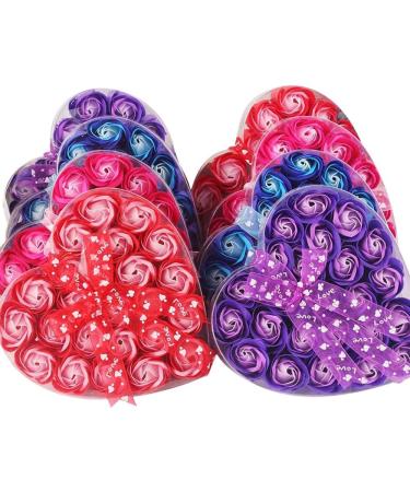 24 Pcs Scented Rose Soap Petals | Wedding Isle Walk Gift | Purple Zinnia Artificial Flowers for Parties & Bath - Buy Online on GoSupps.com