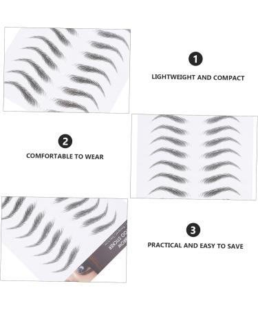 NOLITOY 36 Sheets Waterproof Eyebrow Stickers Makeup Tools Fake Eyebrows for Women Temporary Brow Tattoos 3d 1 count (Pack of 1) Blackx3pcs - Buy Online on GoSupps.com