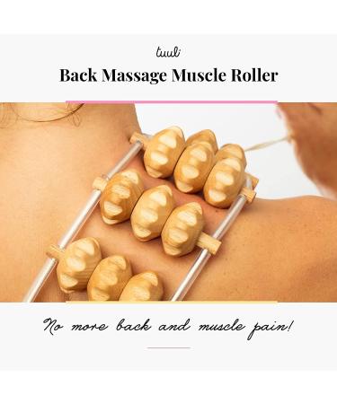 Tuuli Anti-Cellulite Massage Set | Wooden Back Massager Roller with Handle | Maderotherapy Inspired - Buy Online on GoSupps.com