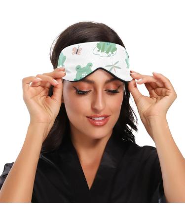 Haskirky Light Blocking Eye Mask - Breathable & Adjustable for Adults | Ideal for Travel, Yoga, Meditation | Smooth & Comfortable | Green Frogs Design - Buy Online on GoSupps.com