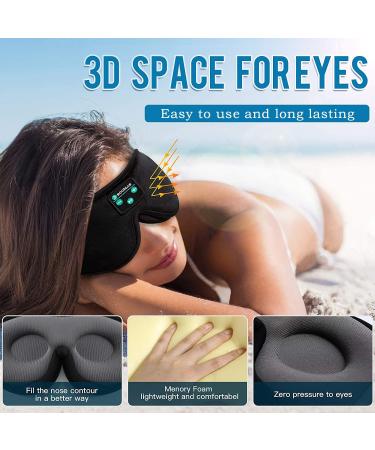 Bluetooth Sleep Mask with Ultra Thin Speakers - Boodlab 3D Wireless Headphones for Sleeping, Insomnia, Meditation, and Travel - Washable Black Mask, Ideal Gift for Men and Women - Buy Online on GoSupps.com
