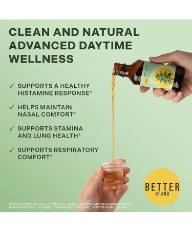 Betterbrand BetterAM Daytime Wellness Syrup Natural Non-Drowsy Support for Immune, Sinus, Energy & Respiratory Health with Elderberry, Quercetin, Cordyceps & Ginseng - Buy Online on GoSupps.com