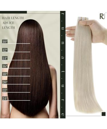 Runatur Real Hair Tape Extensions - 55cm Blonde #800 20 Pieces 50g - Smooth Human Hair Extensions for Long Natural Looks - Buy Online on GoSupps.com