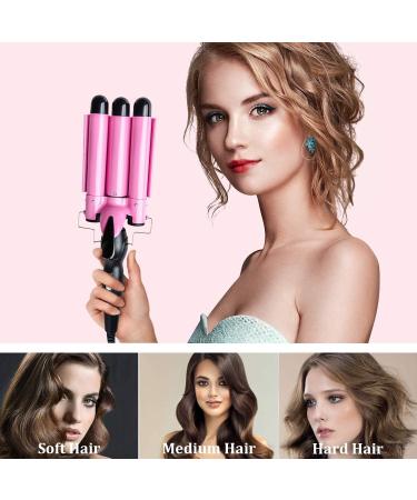 3 Barrel Curling Iron Wand 25mm - Dual Voltage, Temperature Adjustable Ceramic Hair Crimper - Buy Online on GoSupps.com