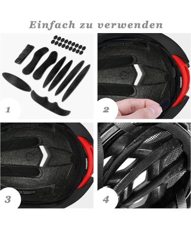 GVIVEJ Helmet Pads - 2 Sets of 27 Black Bicycle & Motorcycle Helmet Padding | International Shipping Available - Buy Online on GoSupps.com