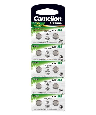 10 x Vinnic Size LR60 V364 364 AG1 L621 Alkaline Watch Battery
