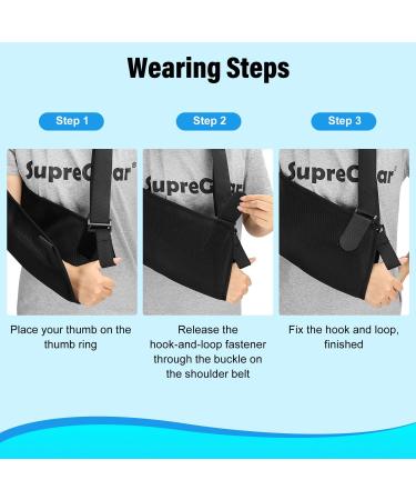 Supregear Arm Sling - Lightweight Adjustable Support Strap for Shoulder Injury & Rotator Cuff - Breathable Mesh Brace for Left & Right Arm - Padded Design for Men & Women - Buy Online on GoSupps.com