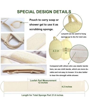 Buy Luffa Sponge Backrubber for Bath & Shower - 100% Natural Luffa Body Pad Set | Dighealth - Buy Online on GoSupps.com