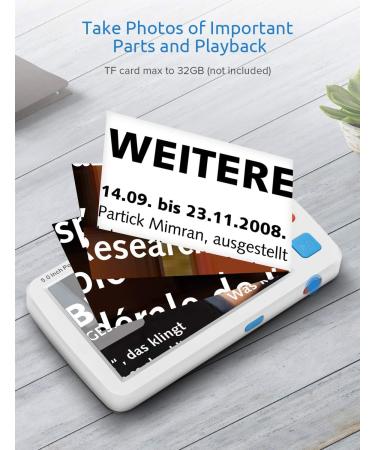 Eyoyo Portable Digital Magnifier Electronic Reading Aid 5.0 inch w/Foldable Handle for Low Vision Color Blindness 4X-32X Times Zoom 17 Color Modes 5 Levels for Brightness 5 inch 4X-32X - Buy Online on GoSupps.com