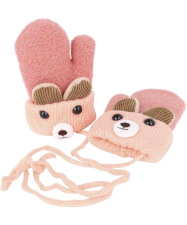 IPENNY Toddler Magic Stretch Mittens - Thick Plush Lined Winter Gloves for 0-3 Years - Style B Orange - 12x7cm - Buy Online on GoSupps.com