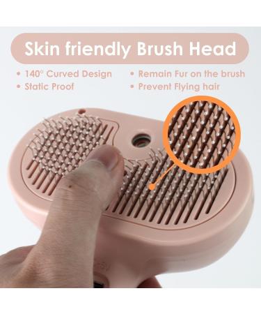 Premium Cat Brush with Water Tank & Self-Cleaning Button | Anti-Static & Knotting Dog Brush for Long & Short Hair Pink - Buy Online on GoSupps.com