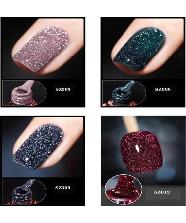 High Density Glitter Nail Polish 12 Colors Reflective Glitter Gel Nail Polish Set Holographic Glitter Nail Polish Manicure Set for Nail Art DIY Manicure and Pedicure at Home (Color : SE10 Size : - Buy Online on GoSupps.com