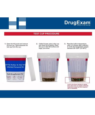 3 Pack DrugExam 12 Panel USA Made Drug Test Cup with Temperature Strip - THC50/AMP500/BAR300 and More - Urine Testing Kit - Buy Online on GoSupps.com