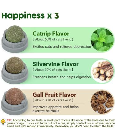 Potaroma 3 Silvervine Catnip Balls - Edible Kitty Toys for Safe & Healthy Teeth Cleaning | Cat Wall Treats Gray - Buy Online on GoSupps.com