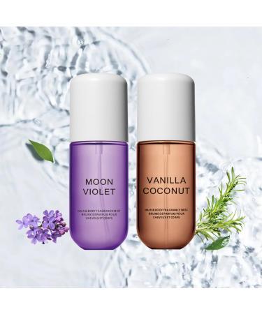 Vanilla Coconut Perfume Vanilla Skin Perfume Vanilla Perfume for Women Hair Perfume Vanilla Long Lasting Vanilla Skin Body Spray & Mist 1.8oz Travel (Lavender+Vanilla)