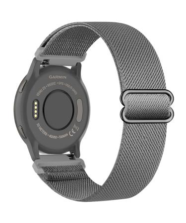 Tovimall 18 mm stretchy nylon wristband compatible with Garmin Vivoactive Venu 2s/Venu 3S/Vivomove 3S/4S/Forerunner 265S/255S Music Blue Gray