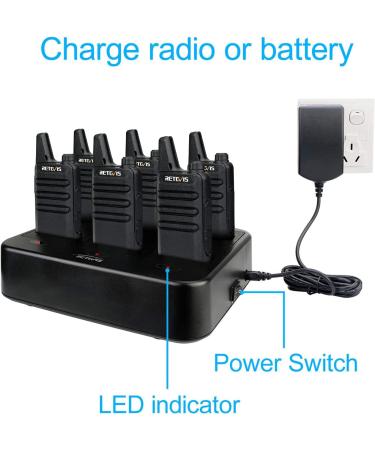 Retevis RT22 Walkie Talkies Rechargeable 2 Way Radios (6 Pack) with Multi Gang Charger - Buy Online on GoSupps.com