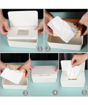 2PCS Wet Wipes Dispenser Box with Lid Seal - Gray+White | Reusable & Dustproof Wipes Box for Car, Office, Home - Keep Wipes Fresh - Buy Online on GoSupps.com