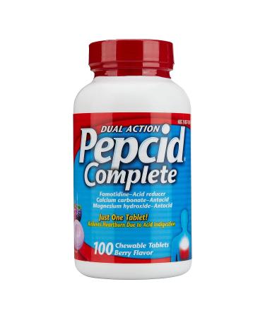 Pepcid Complete Berry Flavor - 100 Chewable Tablets (50ct x2 bottles) - Buy Online on GoSupps.com