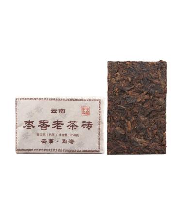 HQZM 250g Puer Old Tea with Big Leaf and Jujube Fragrance Old More Fragrant Puer Ripe Brick Tea