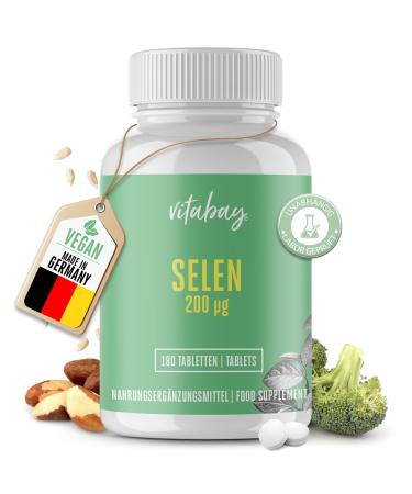 VITABAY SELEN High dose 200mg vegan - 180 selenium 200 g tablets selenium Selen complex vegan - selenium 200 mcg capsules high doses selenium tablets selenium selenium capsules high - laboratory test 365 pieces (1 Pack) - Buy Online on GoSupps.com